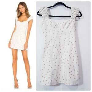 Revolve LPA Linen Blend Polka Dots Mini Dress
